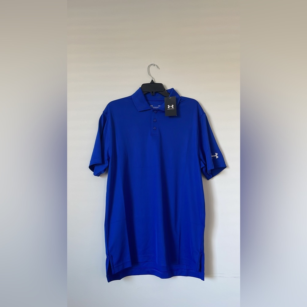 Men's Under Armour / Royal Blue Polo Shirt / Golf Shirt / Size Large / Heatgear